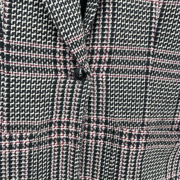 Vintage Classic Directions Blazer Wool Blend Pink And Gray Houndstooth Women's 8 - Picture 5 of 9
